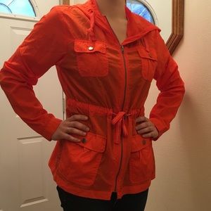 Orange windbreaker